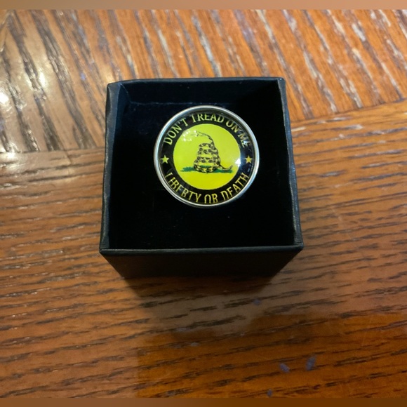 🇺🇸”Don’t Tread On Me Liberty Or Death” Adjustable Silver Ring! - Picture 4 of 7